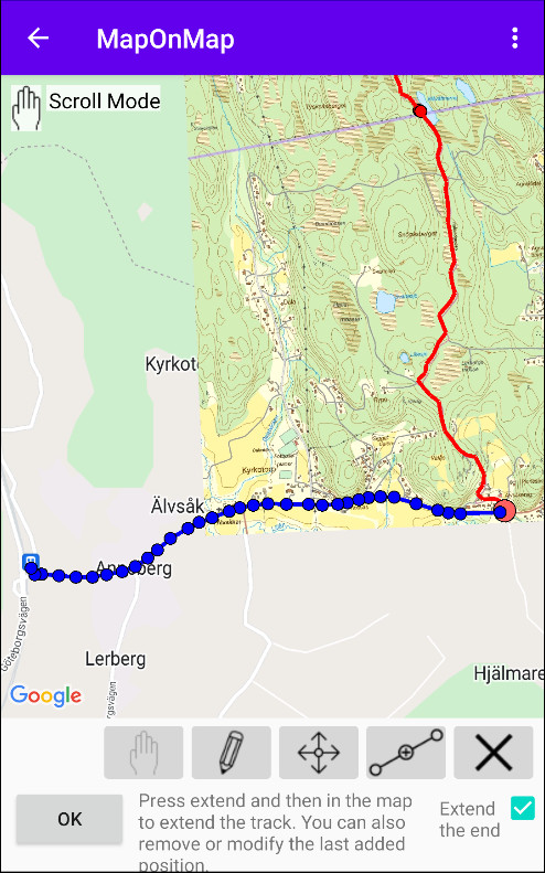 2. Det utökade spåret till tågstationen.