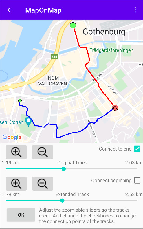 3. Track between northern and western points.